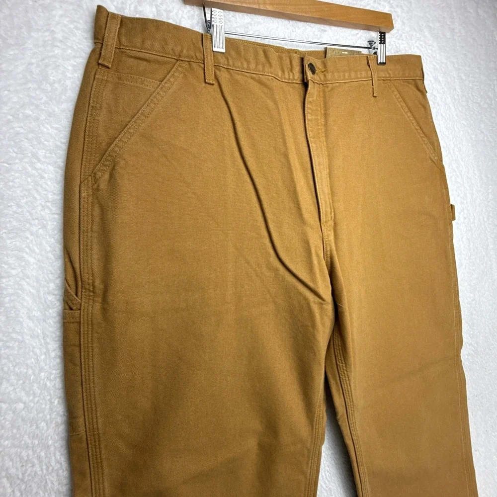 Carhartt B111 BRN Washed Duck Work Dungaree Flannel Lined Brown 42x32 NWT Pants‎